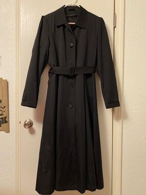 Vintage London Fog Limited Edition Black Long-Sleeve Belted Trench Coat